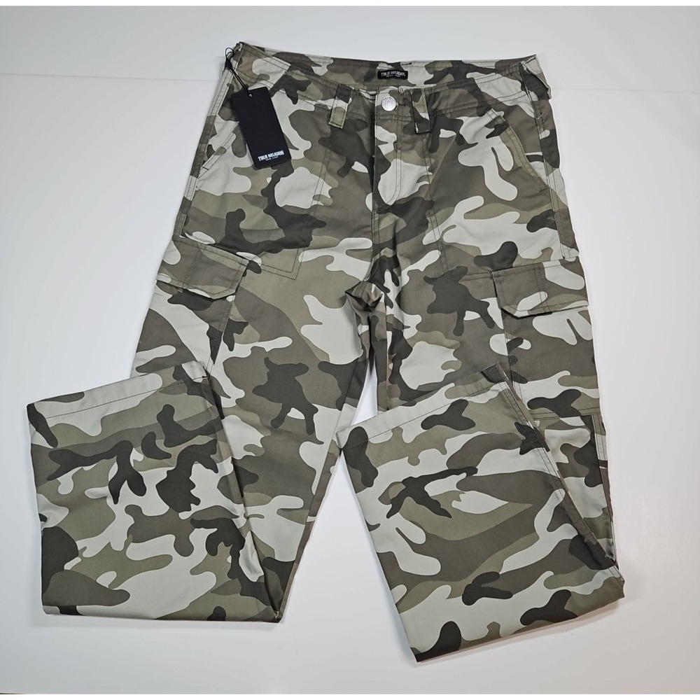 True Religion Womens Camo Cargo Straight Leg Pants Size 29 NWT